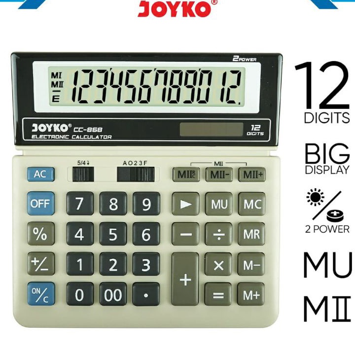 

Hemat Kalkulator Joyko CC-868 12 digit ( 1pcs )