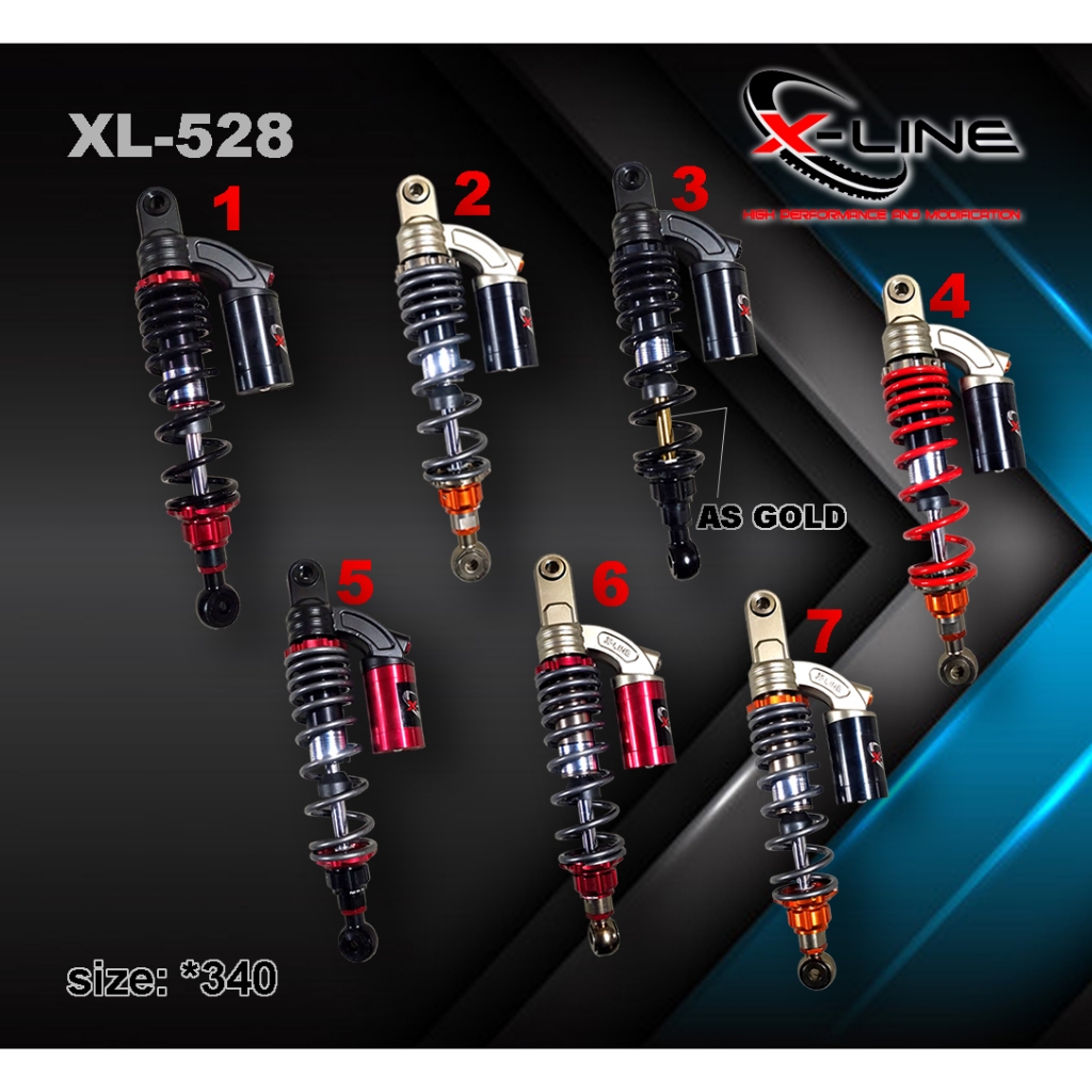 Shock Shok Shockbreaker Xline X-Line X Line Belakang Tipe 528 Dual Shock Extreme Motor Bebek Motor M