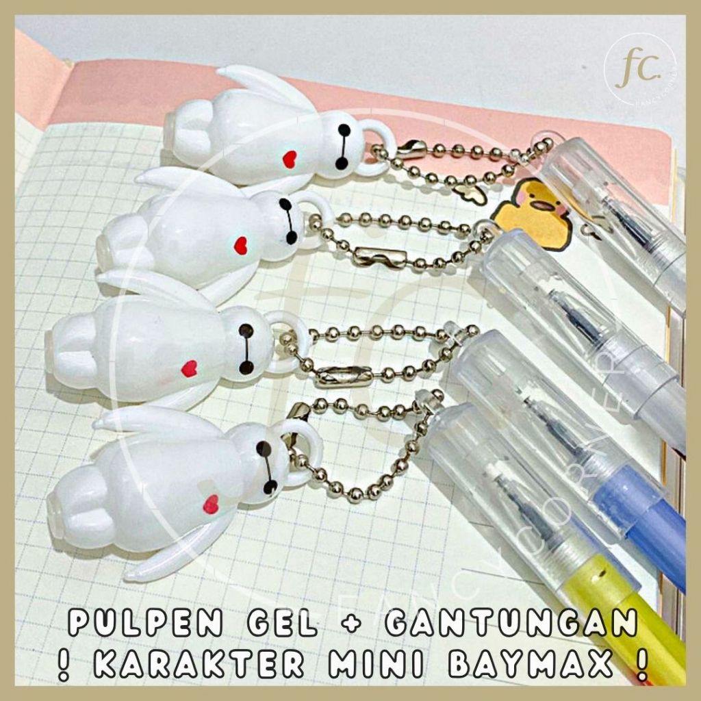 

Pen / Pulpen Gel Gantungan Miniatur Karakter Kartun Bola Putih Baymax Merah Snowman PG-1058 Alat Tulis ATK Anak Sekolah Kantor Tinta Hitam Grosir Ready COD