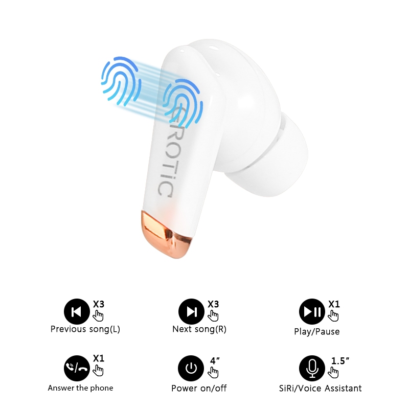 GROTIC Headset Bluetooth With LED Display And Touch Sensor Earphone Wireless J70 - Putih