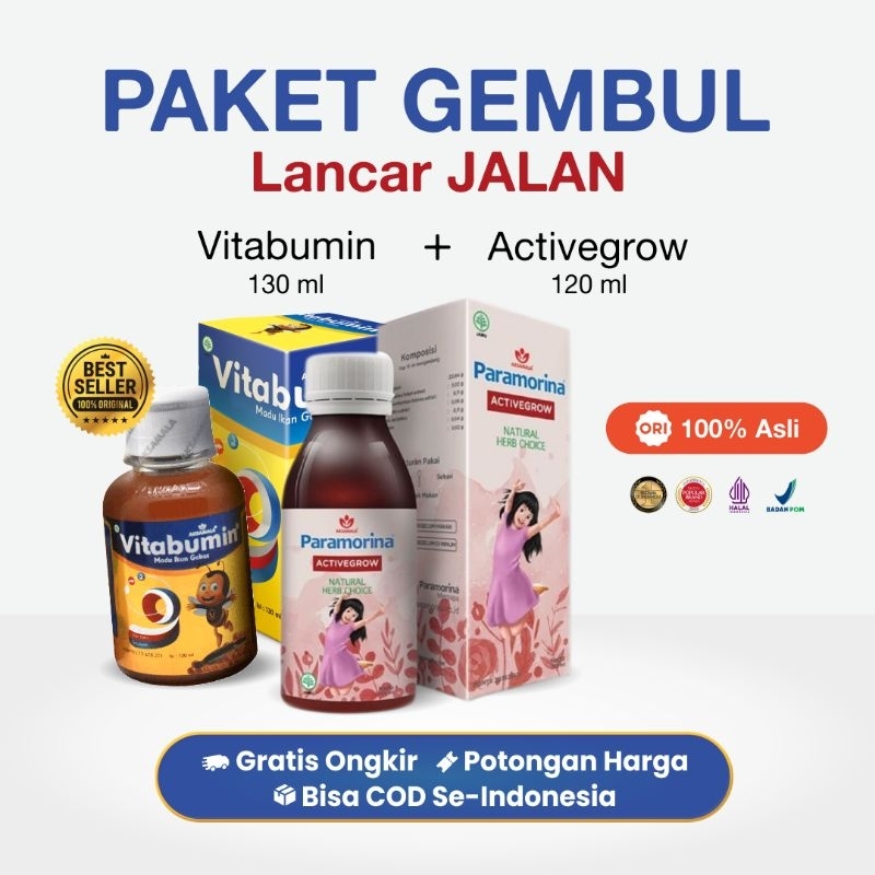 Paket gembul vitabumin paramorina active grow terlambat jalan tumbuh gigi anak ori