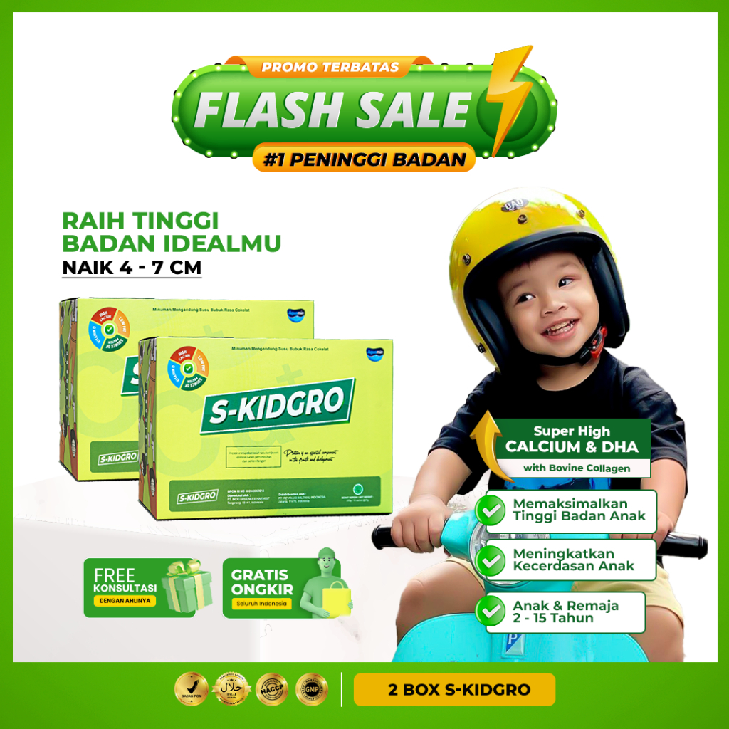 SKIDGRO Peninggi Badan Anak Terbaik S-KIDGRO S GROW Obat Suplemen Susu Peninggi Badan S KIDGROW Rema
