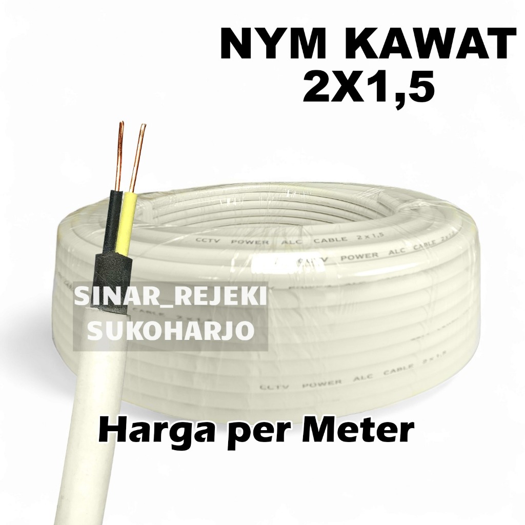 KABEL NYM 2X1.5 Kabel Listrik isi Kawat 2X1,5 2 X 1.5 1,5