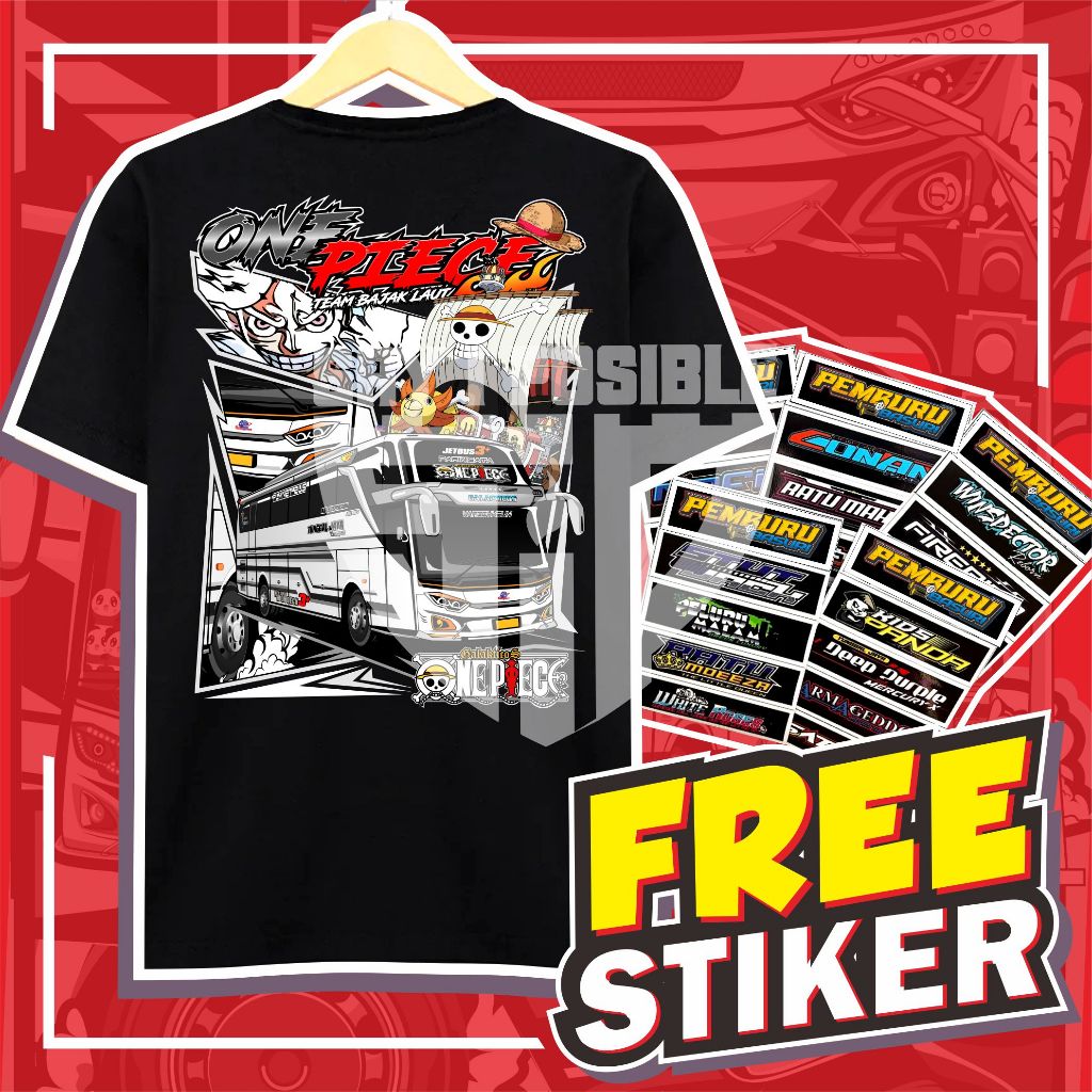 ( FREE STIKER ) BAJU KAOS BUS MANIA TUNGGAL JAYA ONE PIECE ANAK DAN DEWASA