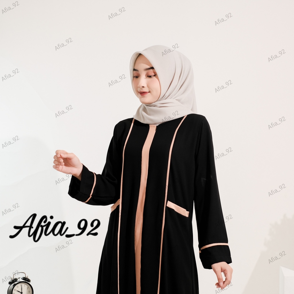 Ekslusif Abaya hitam New Gamis Umroh  Baju Muslim wanita  Abaya Gamis Arab Hitam Bahan Jet Black Sau