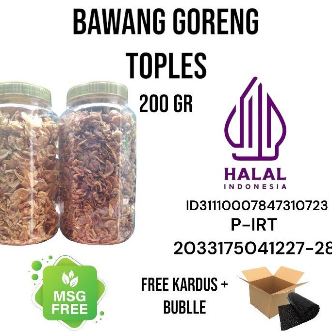 

[66S] Bawang Goreng asli Brebes&sumenep 200gr toples Gurih Terlarisss ┏
