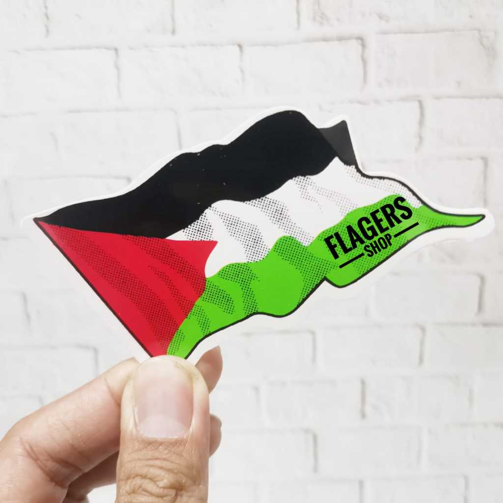 Stiker Palestina Berkibar / Stiker Bendera Negara / Flag Sticker / Stiker Mobil Motor