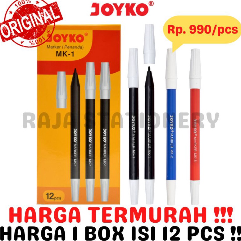 

[80P81] TERMURAH !! JOYKO PAPER MARKER / SPIDOL HITAM BIRU MERAH KERTAS JOYKO KECIL PENANDA PEN MIRIP PW-1A PW1A MURAH BERKUALITAS LUSIN1800 [12 PCS] 8286