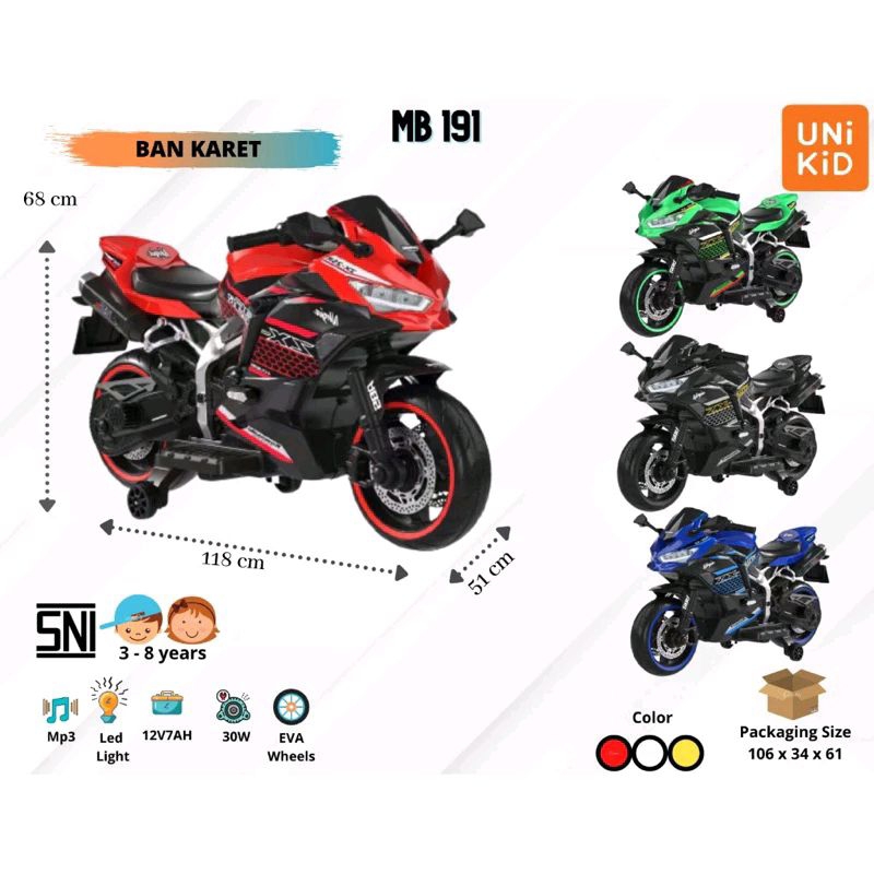 MAINAN MOTOR AKI ANAK UNIKID UNI KID MB-191 / MB191 / MB 191