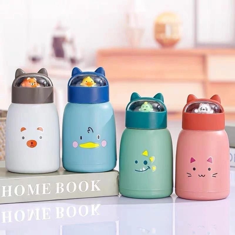 (Botol Kaca Animal) Tumbler Tumblr Botol Minum Anak Kaca Karakter Kartun Animal cocok untuk Souvenir