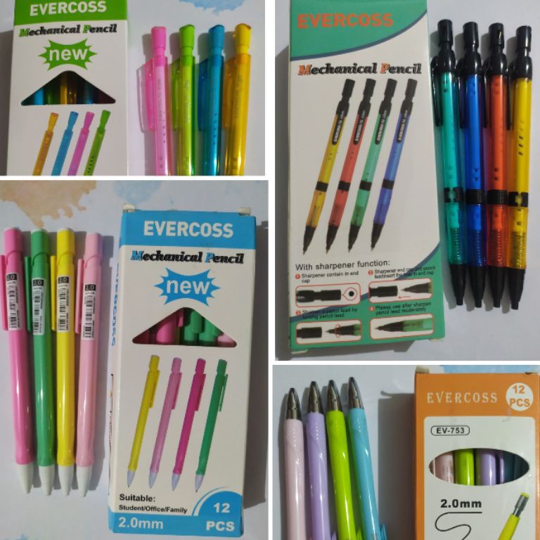 

66 Pensil Mekanik isi 2.0MM evercoss/ (DAPAT 12PC)/ Pensil Cetekan/ amfi9