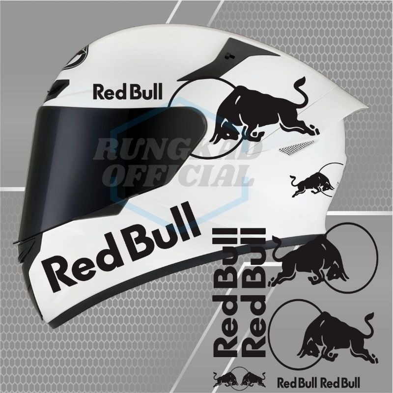 STIKER HELM REDBULL HITAM