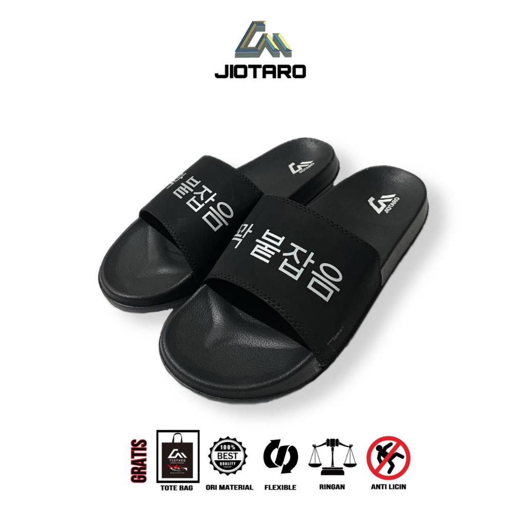 JIOTARO - Sandal Slip On Pria Wanita ORIGINAL BLACK KOREA#3