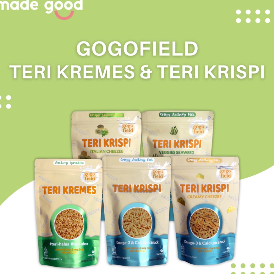 

Kode SQ330 Gogofield Teri Krispi 30gr & Teri Kremes 100gr Sehat No MSG