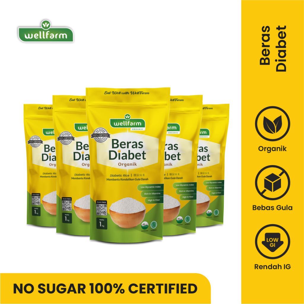 Beras DIABET  5KG/ DIABETIC Rise 100%Organicly super premium Varietas Khusus, sudah Bersertifikat re