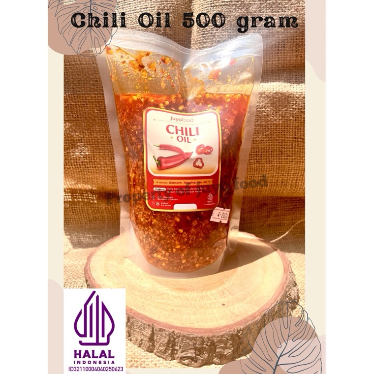 

[♕N15➢] HALAL MUI MINYAK CABAI 500 GRAM CHILI OIL Murah Hemat baso aci ramen dimsum mie goreng lamien Stock Ada