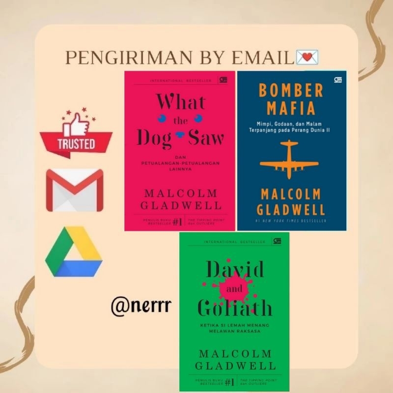 

[] What The Dog Saw, Bomber Mafia, David And Goliath - Malcolm Gladwell