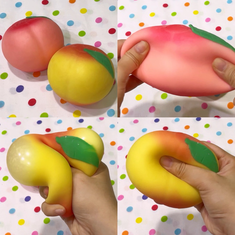 [SALE] Squishy Stretch Toy Buah Peach Super Stretchy Jumbo Pink Kuning Persik Apricot Lucu Imut Main