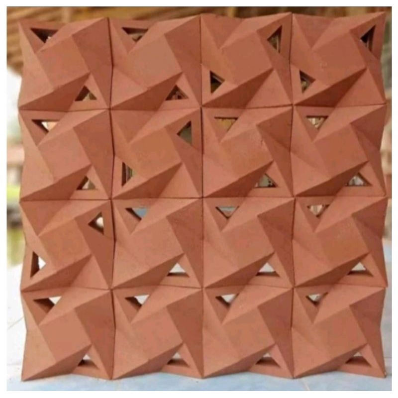 roster beton minimalis roster motif kincir bolong 2 warna merah bata