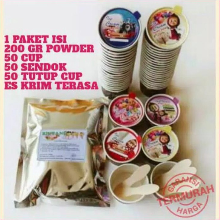 

modelTipe HQW386 Paket usaha powder ice cream 200 gram + 50 cup / paket usaha es krim