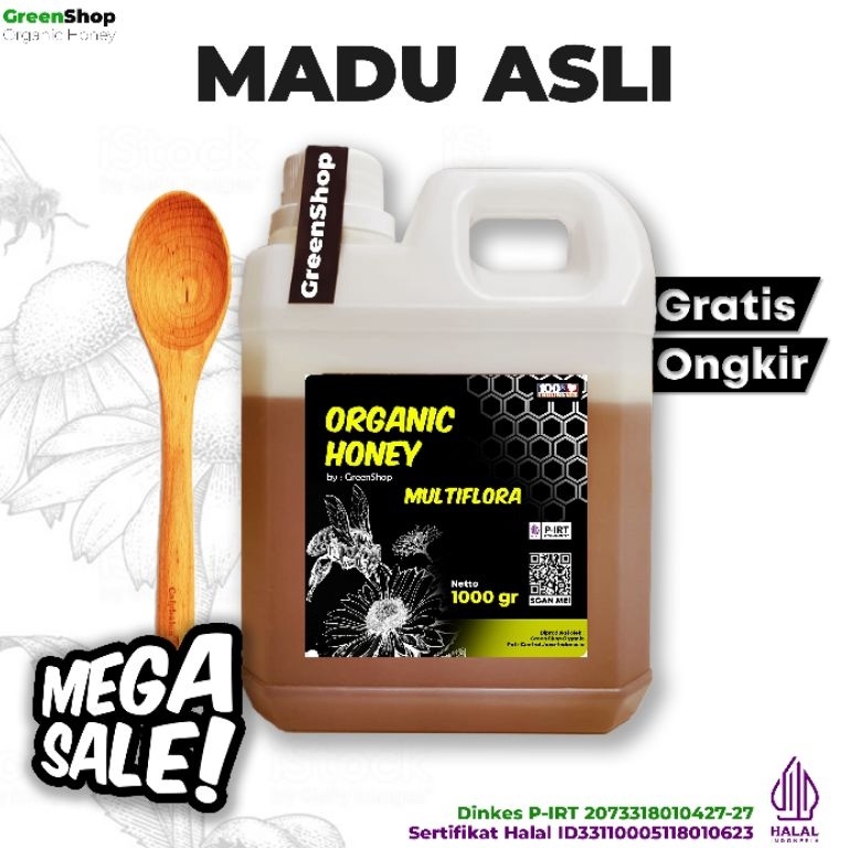 

[✥T93➤] Madu Asli Multiflora Super 1kg Raw Honey Madu Murni - 100% Organic Product Termurah