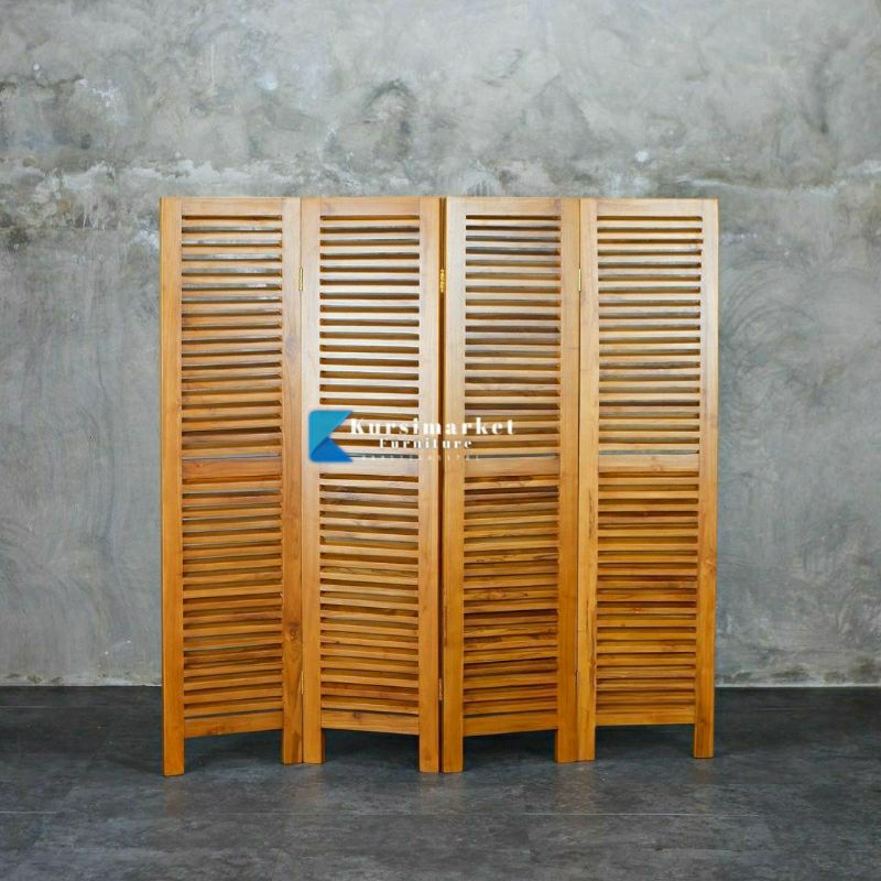 PENYEKAT RUANGAN MINIMALIS JATI PEMBATAS RUANGAN SKETSEL RUANGAN KREPYAK KAYU JATI