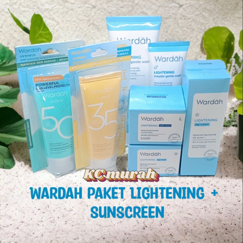 Wardah Paket Hemat Lightening + Sunscreen 4in1