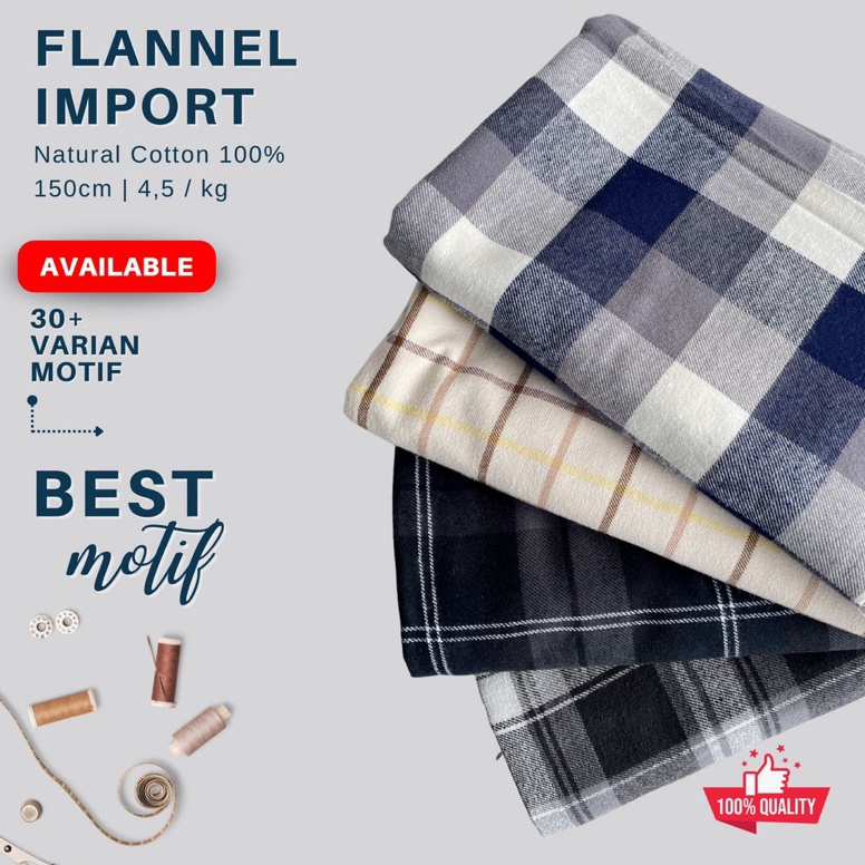 Sale.. Kain Katun Flanel Kemeja/Kemeja Import