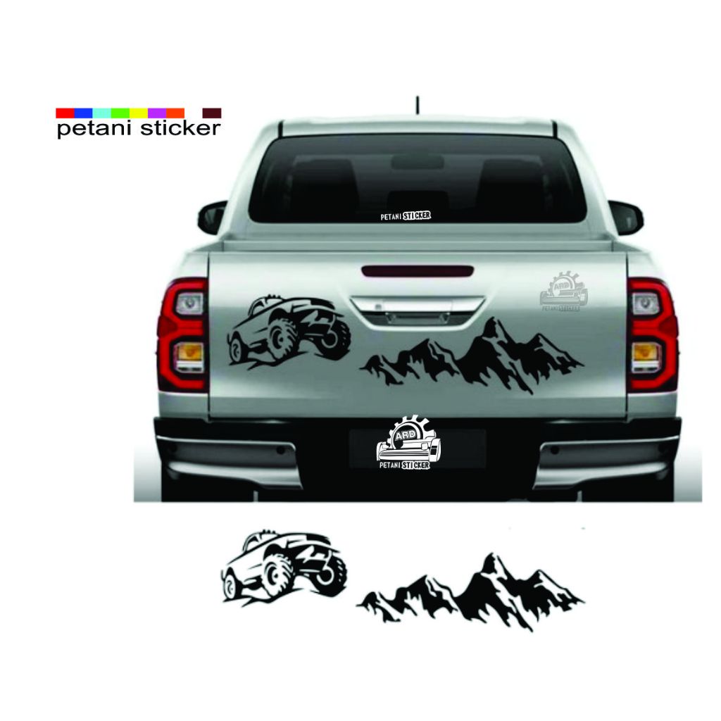 STIKER BAK BELAKANG TRITON RANGER UNIVERSAL MOTIF GUNUNG CUTTING STIKER