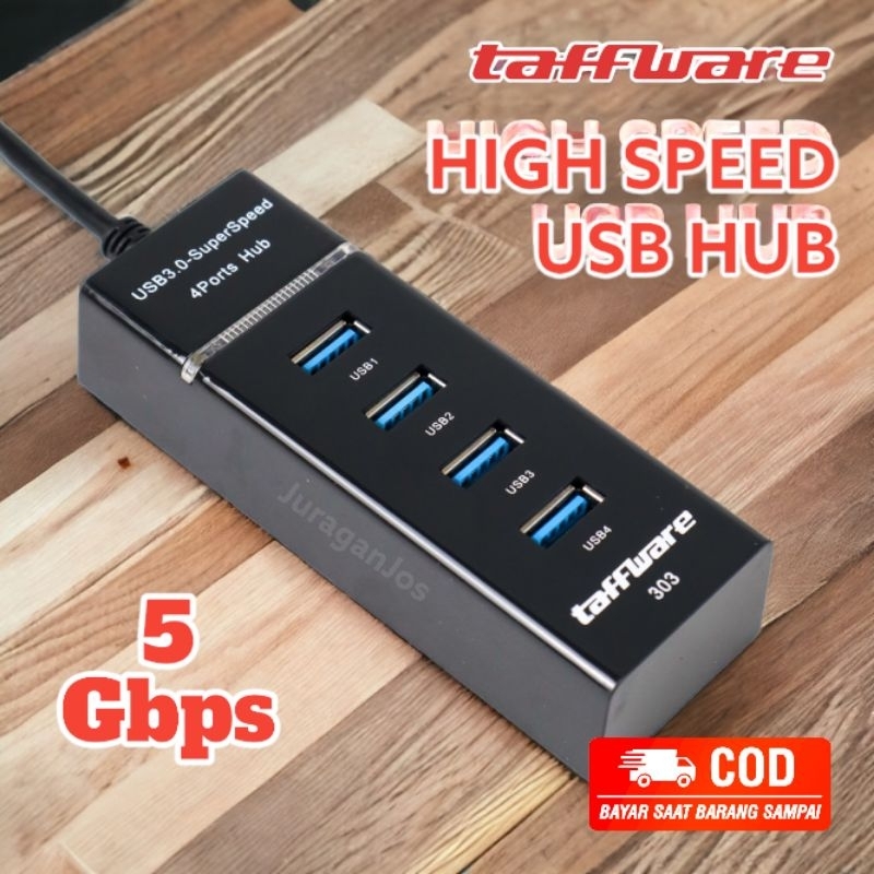 Taffware High Speed 4 Ports Colokan USB HUB Banyak 3.0 5Gbps