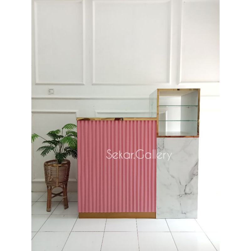 meja resepsionis custom