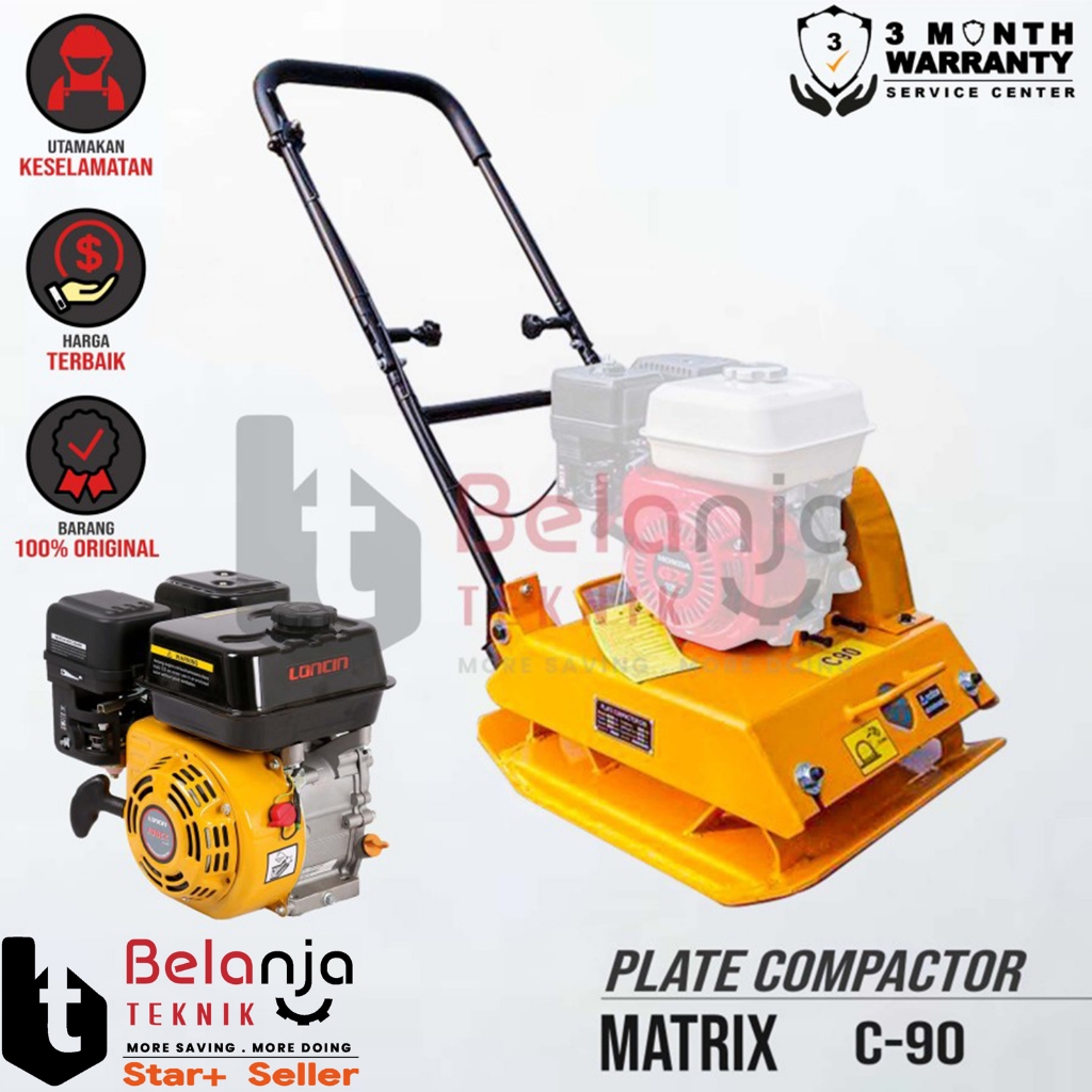 Matrix Plate Compactor C-90 Mesin Stamper Kodok + Engine Loncin G 200