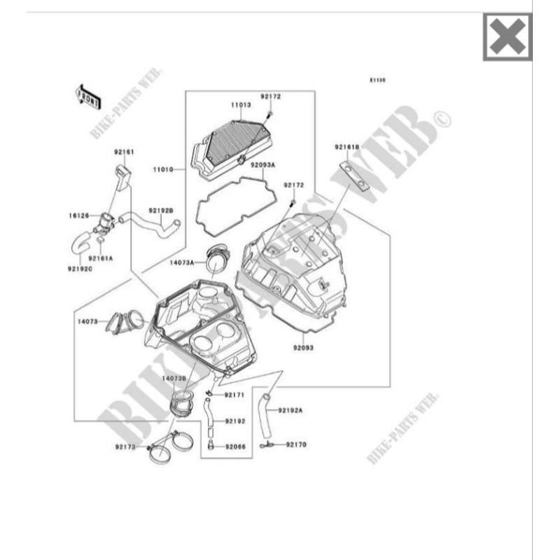 box bok filter saringan filter udara set komplit ER6 er6N original kawasaki