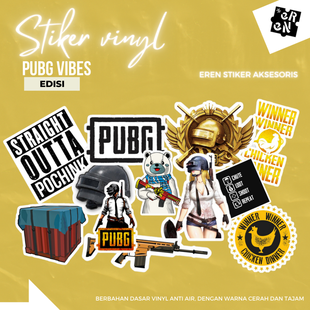 

STIKER KARAKTER PUBG ANTI AIR ISI 100 PCS PREMIUM