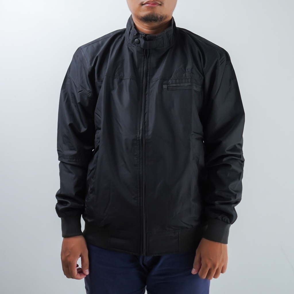 MUSTEVANS JAKET HOODIE PARASIT PARASUT WATERPROOF PRIA HITAM