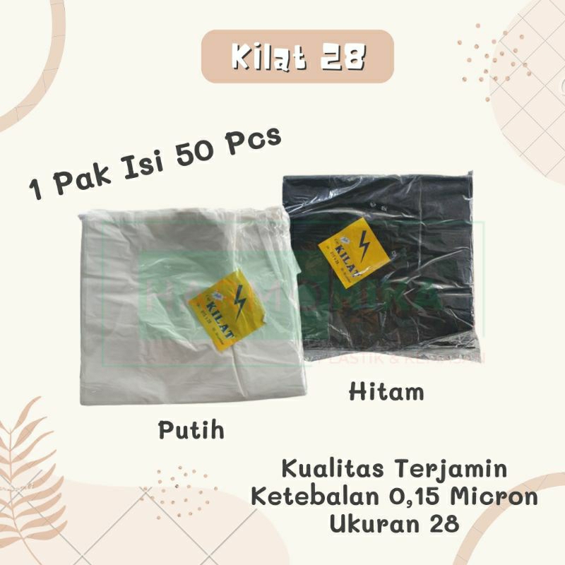 kantong Plastik Kresek Kilat 28 ukuran 28 Isi 50 Ketebalan 015 Hitam Putih