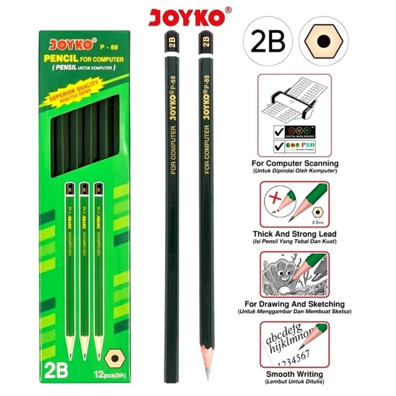 

Pensil 2B murah 1 pack isi 12 pcs / pensi murah / pensil