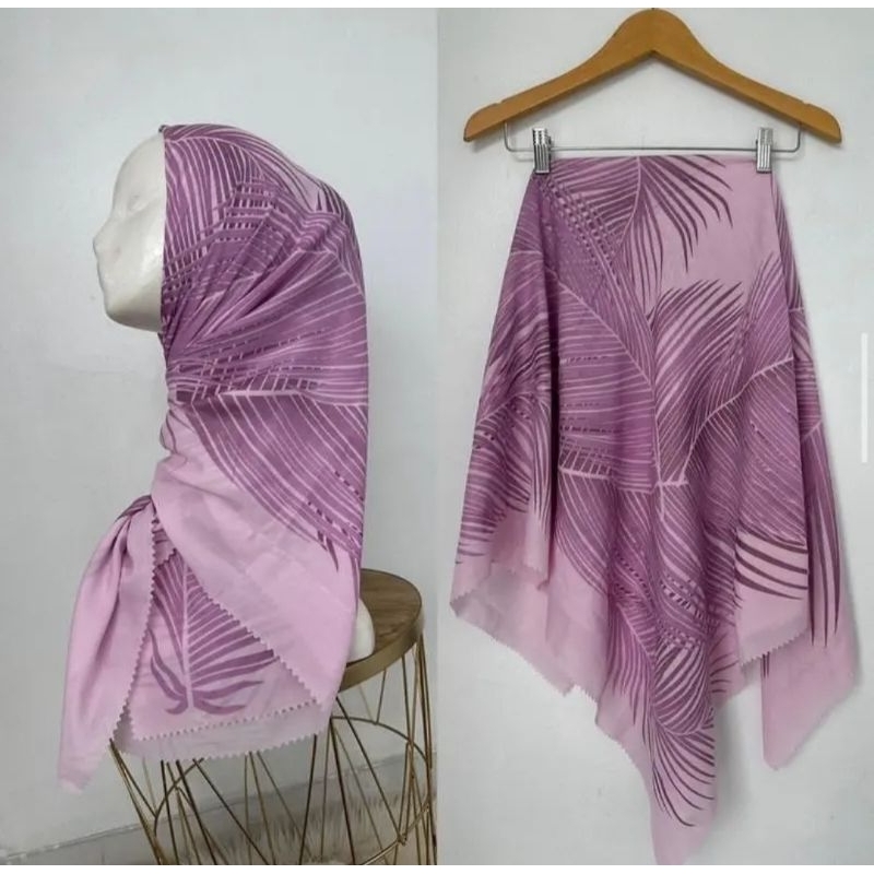 HIJAB JILBAB SEGI EMPAT VOAL MOTIF DAUN KELAPA / HIJAB JILBAB SEGI EMPAT VOAL MOTIF PREMIUM / VOAL M