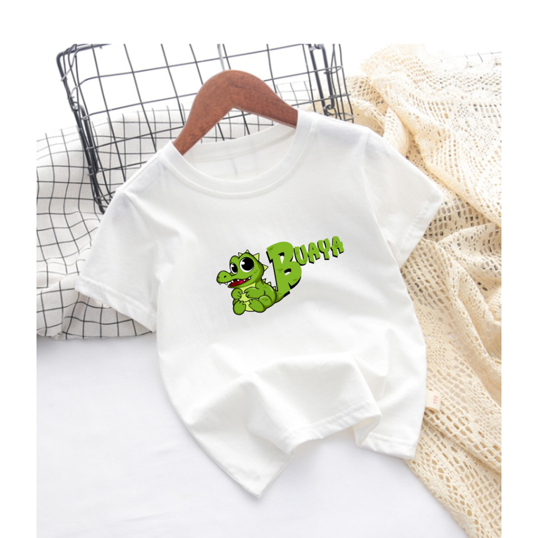 Mck Kaos Anak BUAYA Unisex Untuk Usia 2-10Th Baju Lengan Pendek Oblong Pakaian Anak Anak Cewek Cowok