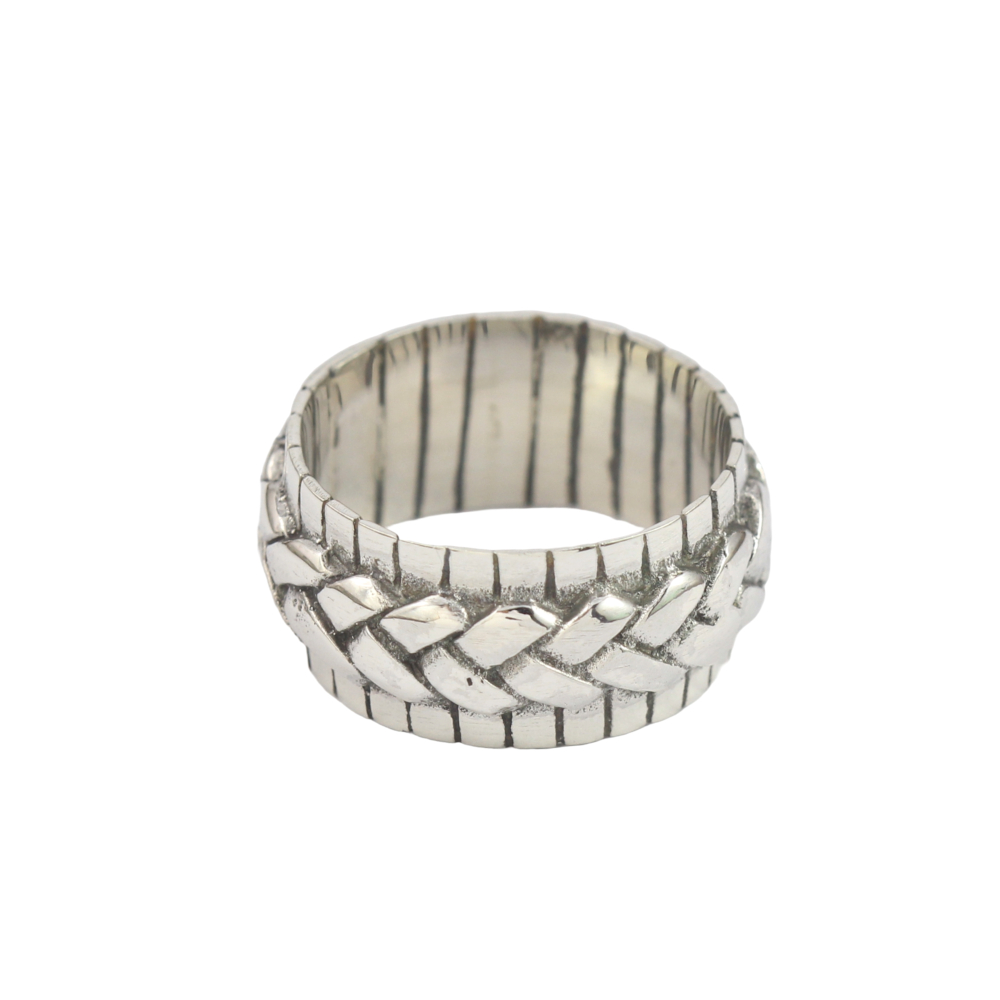 Cincin Perak Pria Motif Jalin R533