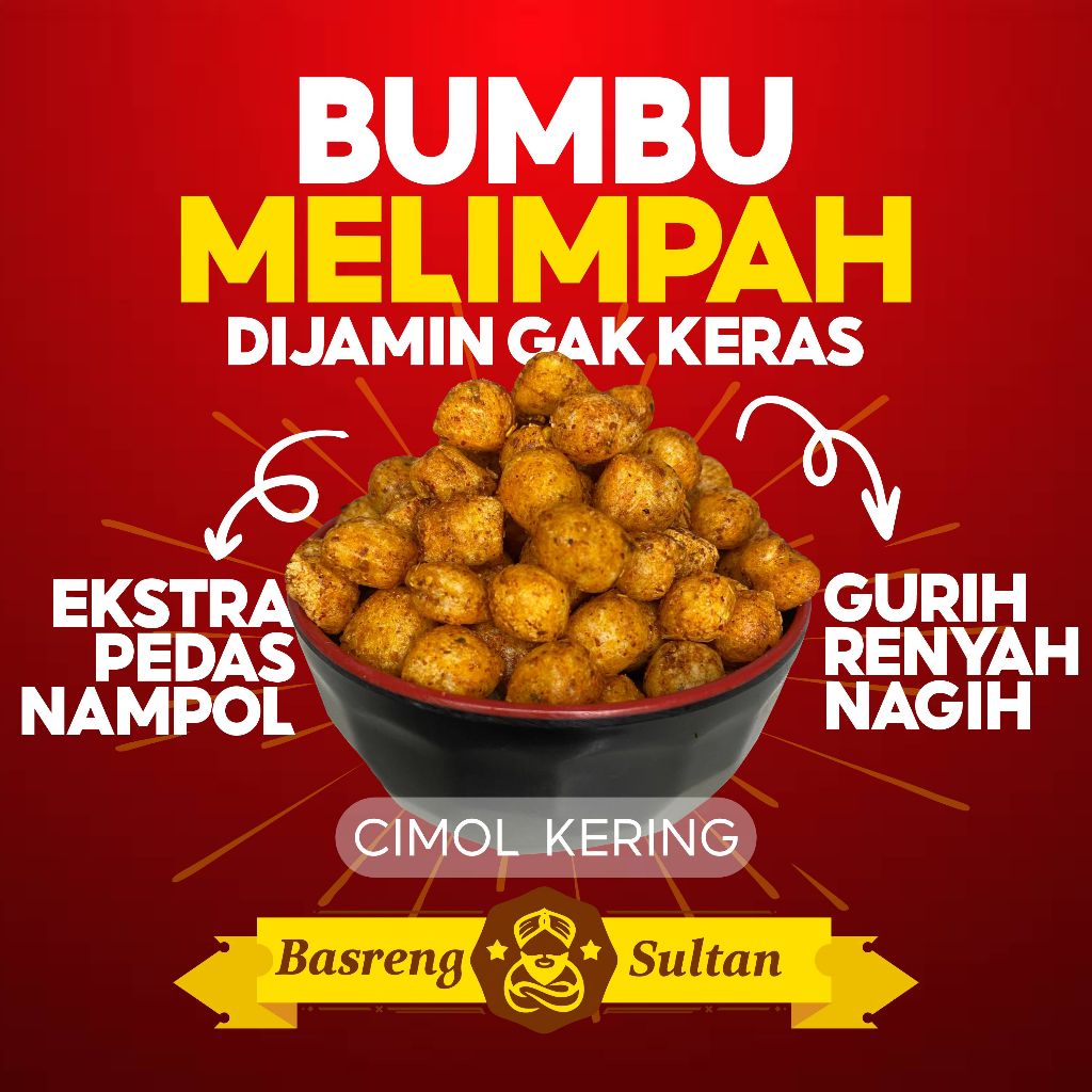 

1 kg - Cimol Kering Ekstra Pedas Daun Jeruk Gurih Renyah Bumbu Melimpah