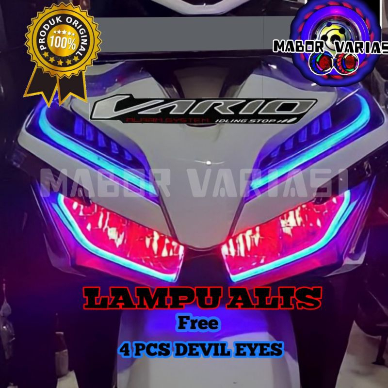 PAKET LENGKAP LAMPU ALIS VARIO 125 150 4PCS BONUS 4 DEVIL EYES