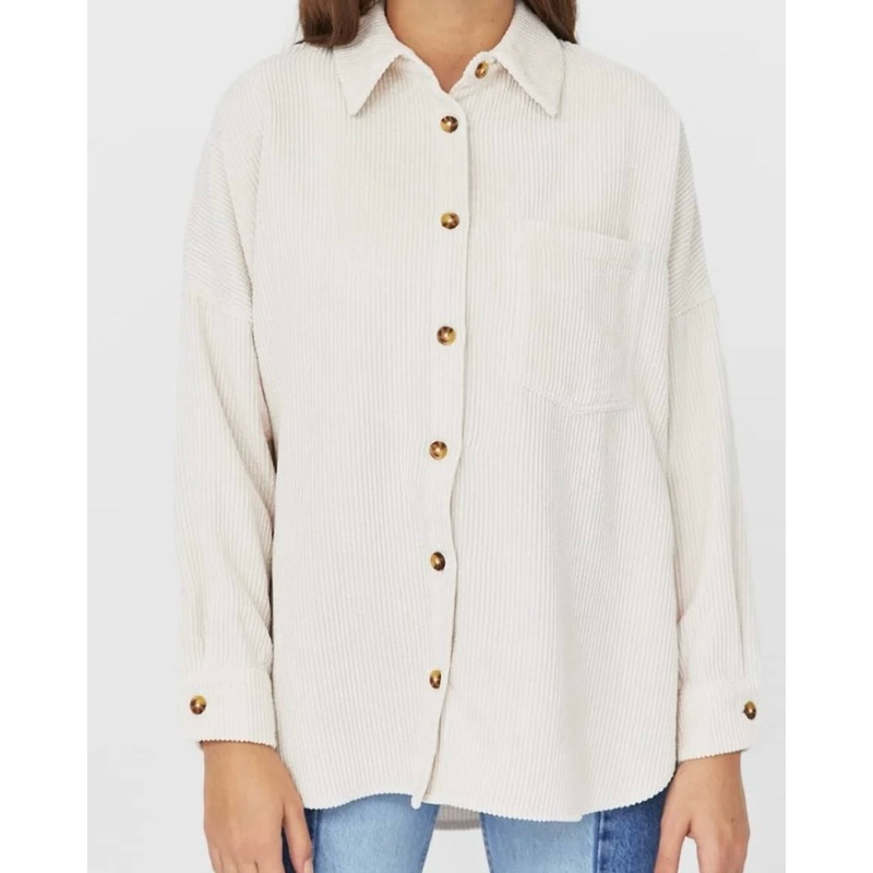 Stradivarius corduroy shirt jacket oversized M