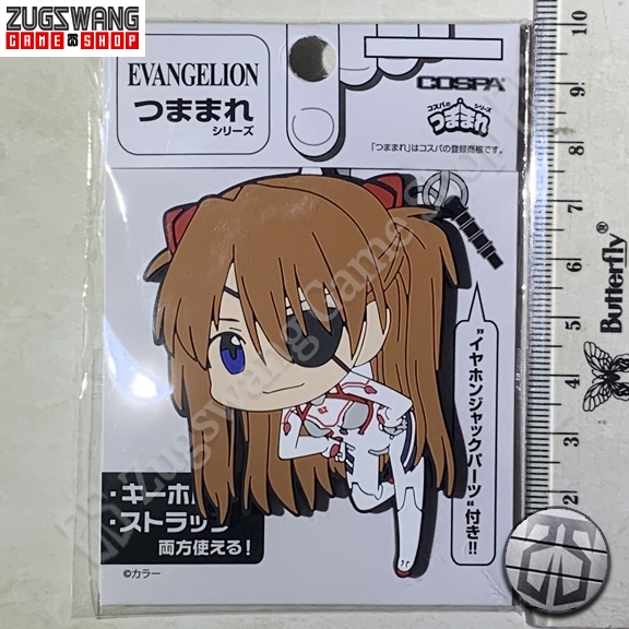 ASUKA SHINIKAMI LANGLEY SORYU EVANGELION COSPA TSUMAMARE rubber pinched keychain strap new baru orig