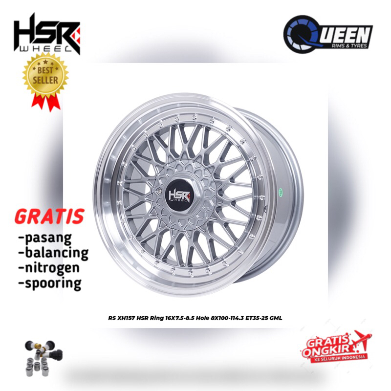 VELG RACING CELONG MIRIP BBS R16 HSR RS XH untuk mobil avanza, xenia, veloz, sigra, calya, agya, ayl