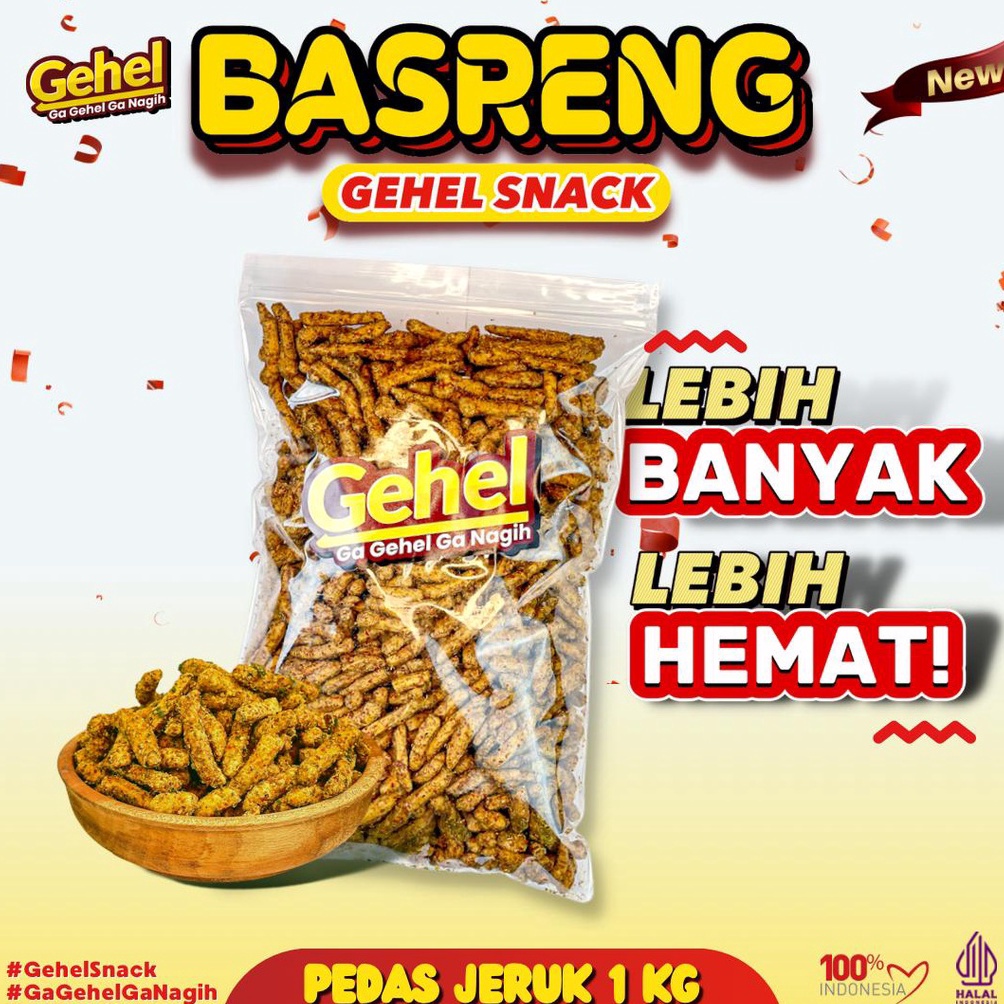 

T3rl@ku. GEHEL BASRENG 1 KG (Edisi Terbatas) - Makanan Ringan Keluaran Terbaru