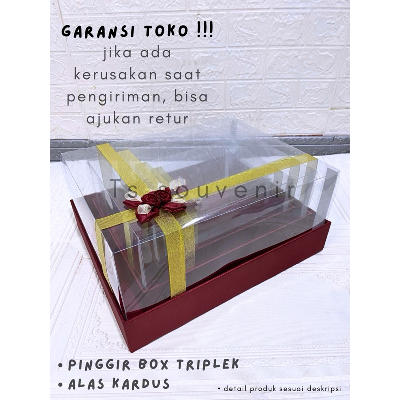 

BOX SESERAHAN / HANTARAN / BOX HAMPERS / KOTAK KADO TUTUP MIKA 1 SET WARNA MAROON