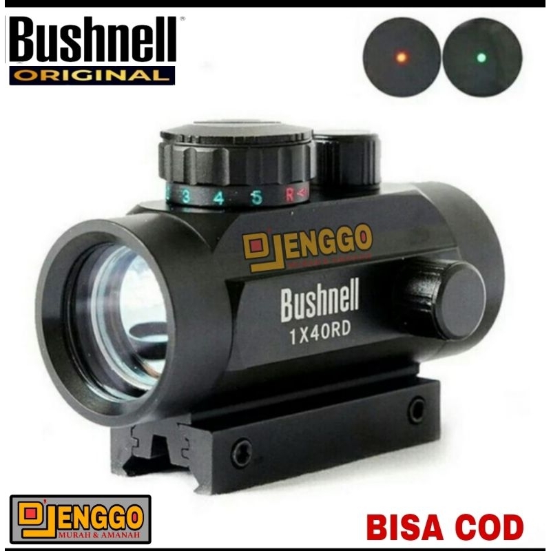 Red Dot Laser Merah Hijau BUSHNELL 1x40 RDL Telescope Teropong Anti Getar