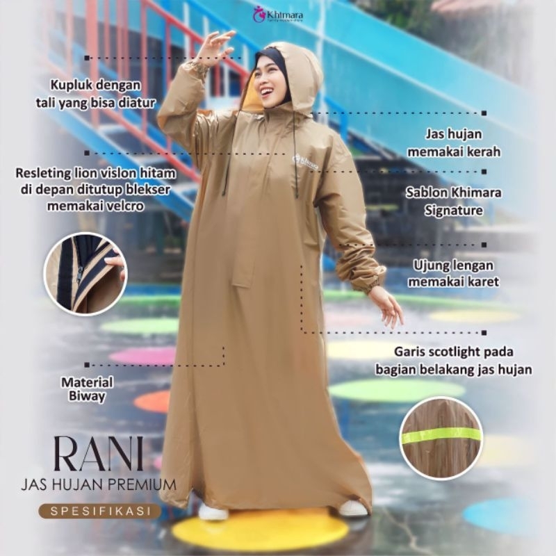 Jas Hujan Gamis Muslimah Premium Jumbo Rani