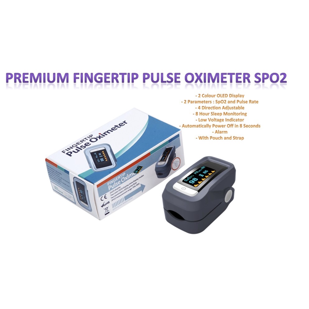 BIG SALE F2 Fingertip Pulse Oximeter Premium - Alat Ukur Kadar oxygen SpO2